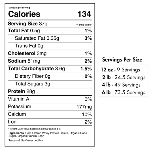 Whey Protein Isolate with Organic Vanilla